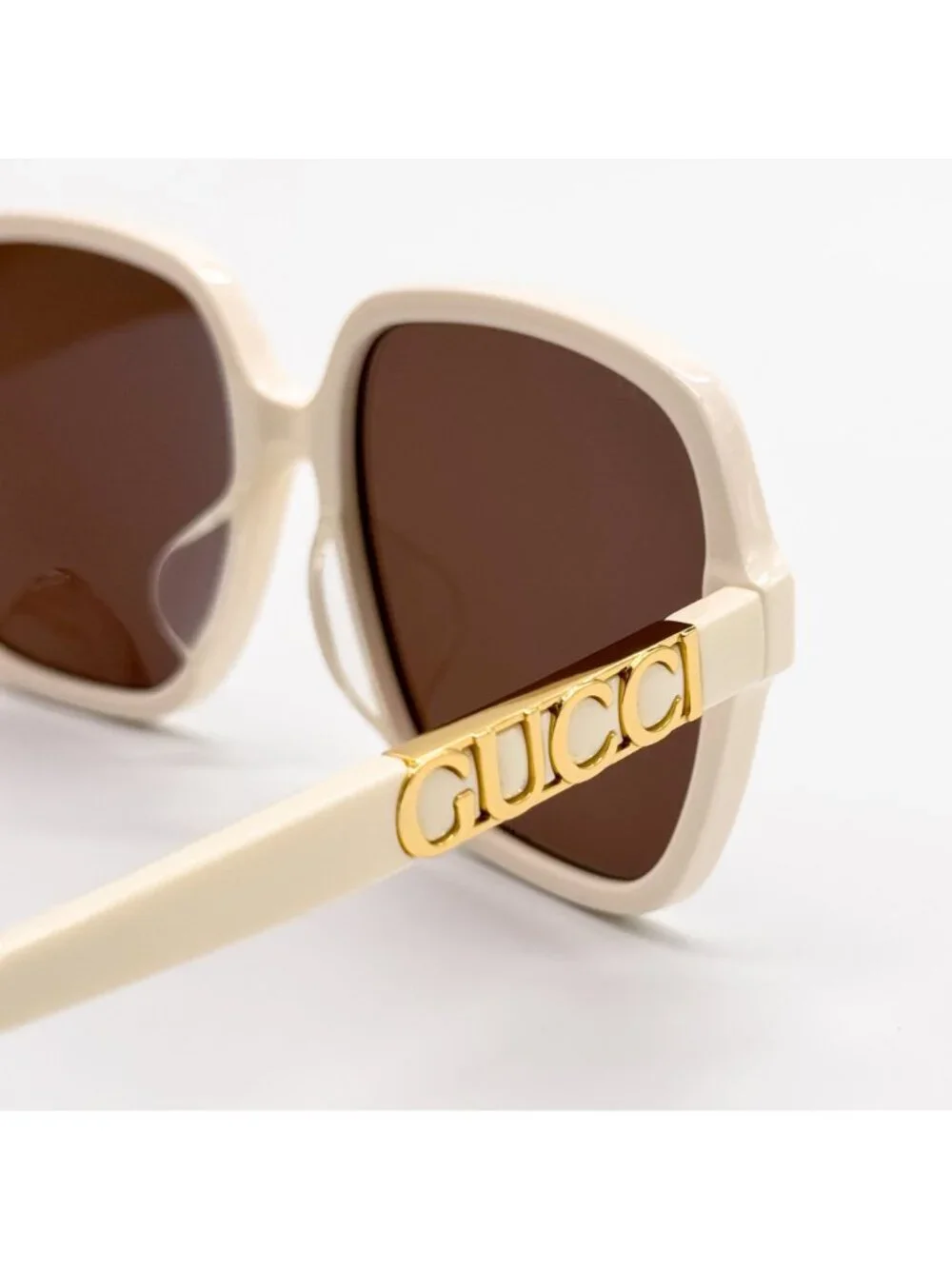 New Gucci White Brown Square Women Sunglasses GG1189SA 005